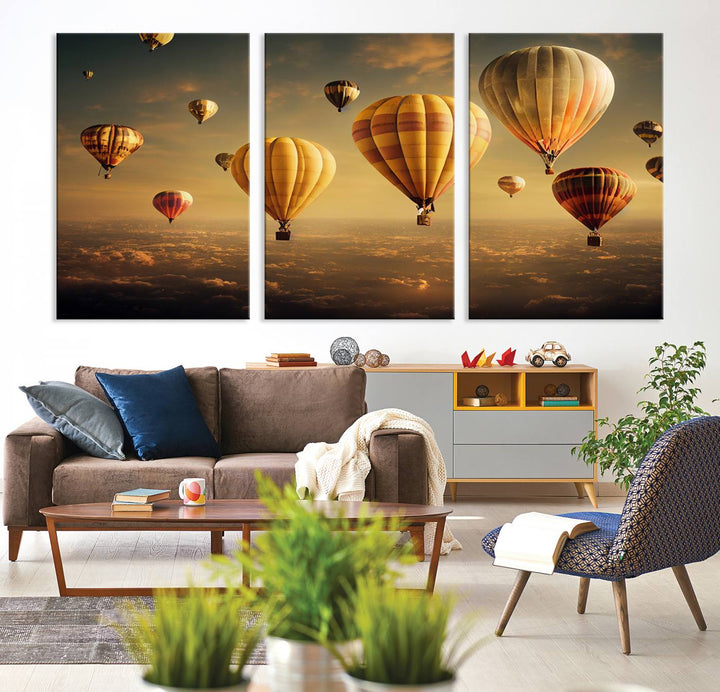 Hot Balloon Wall Art Canvas Print, Cappadocia Balloon Landscape Print