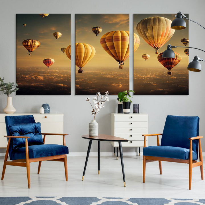 Hot Balloon Wall Art Canvas Print, Cappadocia Balloon Landscape Print