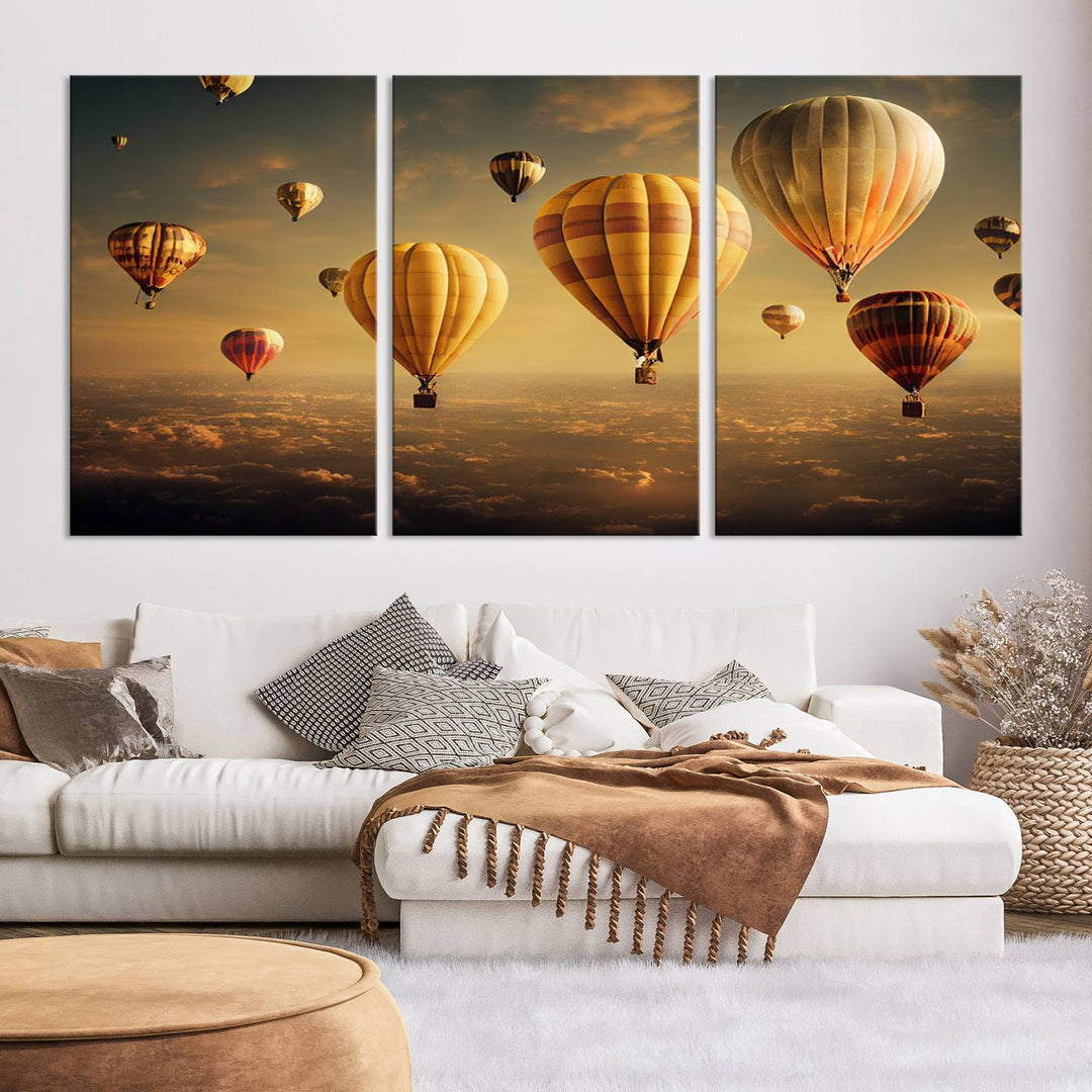 Hot Balloon Wall Art Canvas Print, Cappadocia Balloon Landscape Print