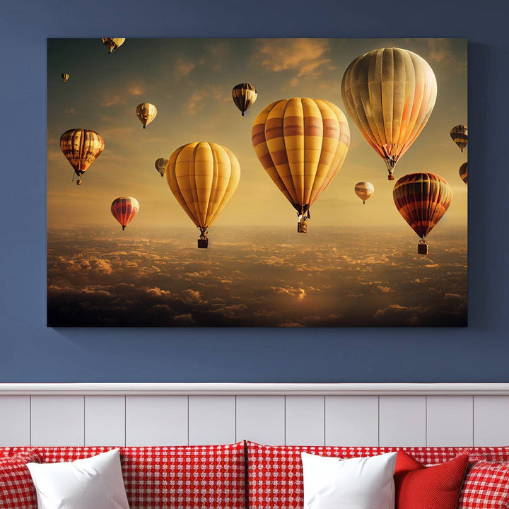 Hot Balloon Wall Art Canvas Print, Cappadocia Balloon Landscape Print