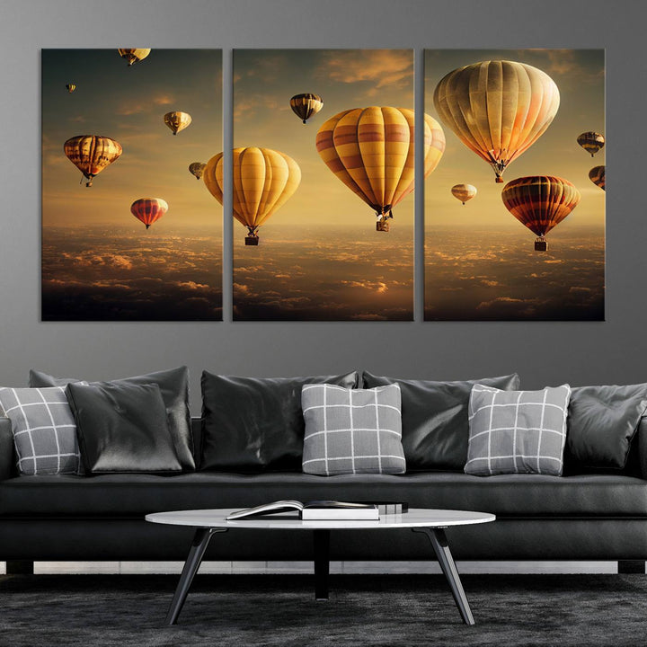 Hot Balloon Wall Art Canvas Print, Cappadocia Balloon Landscape Print