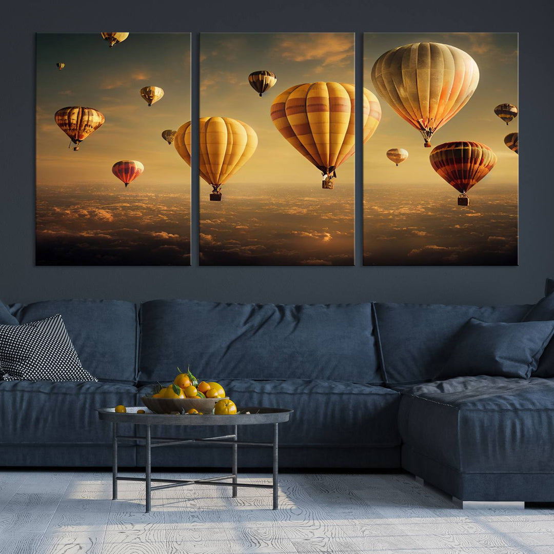 Hot Balloon Wall Art Canvas Print, Cappadocia Balloon Landscape Print