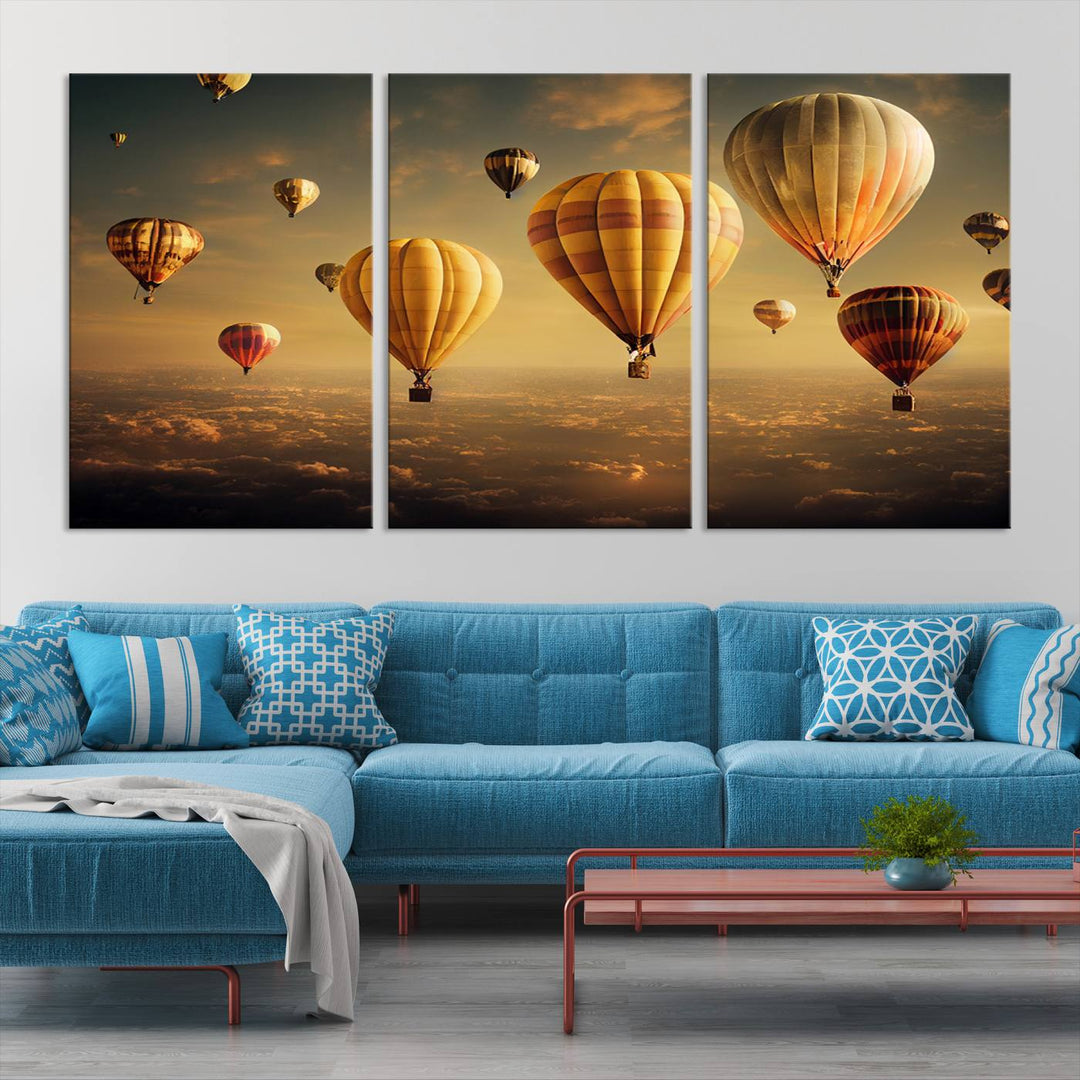 Hot Balloon Wall Art Canvas Print, Cappadocia Balloon Landscape Print