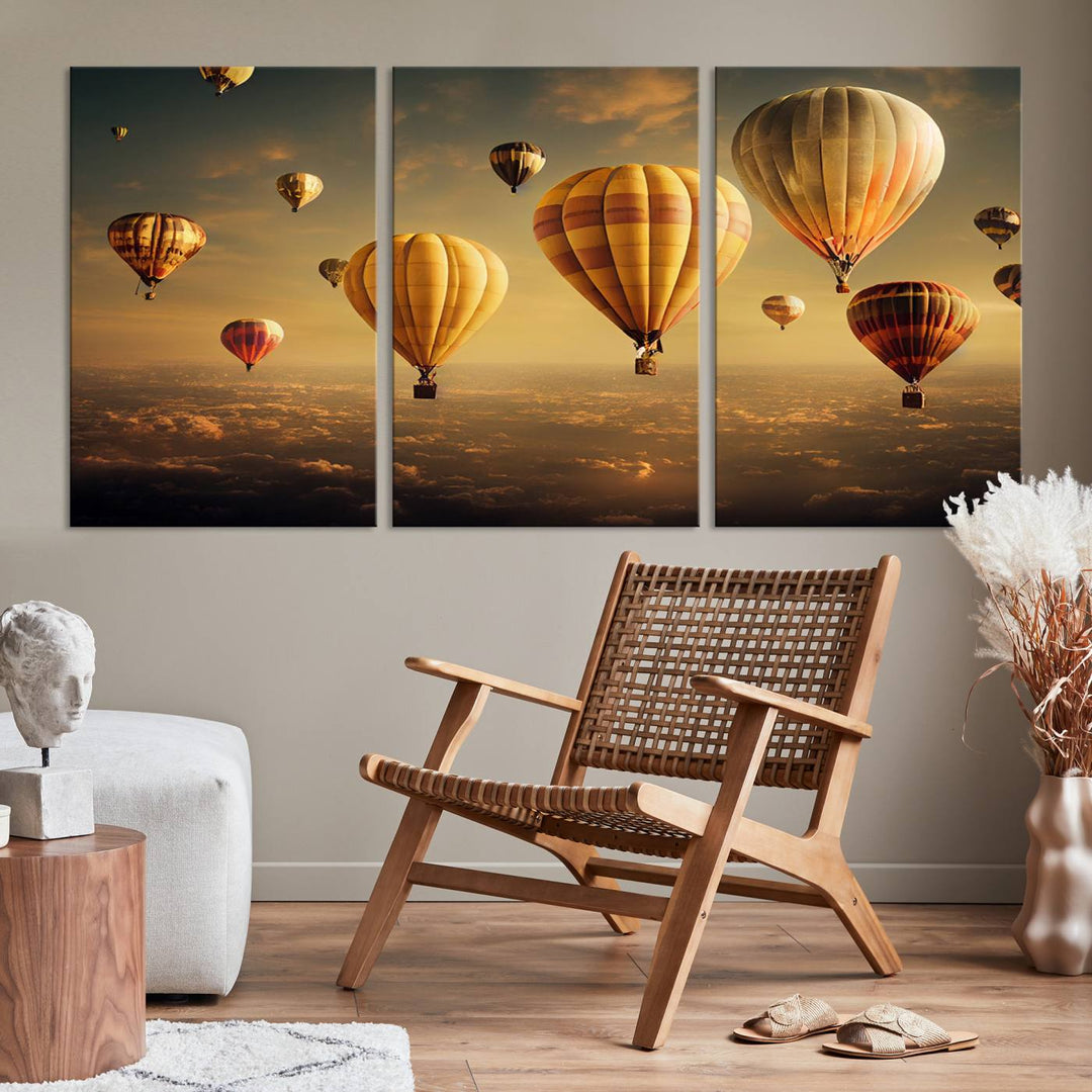 Hot Balloon Wall Art Canvas Print, Cappadocia Balloon Landscape Print