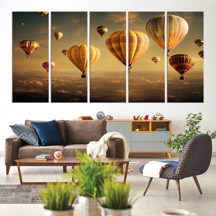 Hot Balloon Wall Art Canvas Print, Cappadocia Balloon Landscape Print