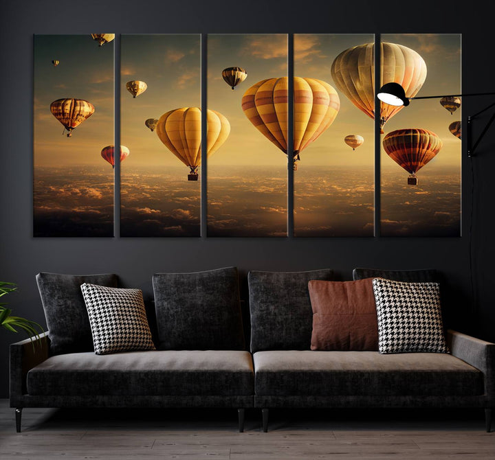 Hot Balloon Wall Art Canvas Print, Cappadocia Balloon Landscape Print