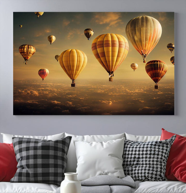 Hot Balloon Wall Art Canvas Print, Cappadocia Balloon Landscape Print