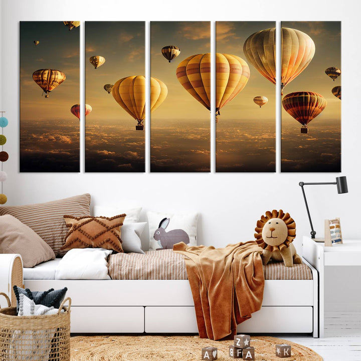 Hot Balloon Wall Art Canvas Print, Cappadocia Balloon Landscape Print