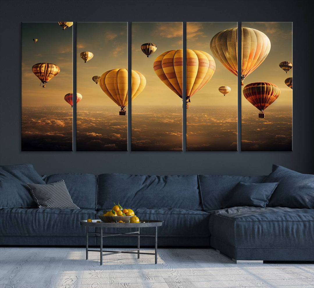 Hot Balloon Wall Art Canvas Print, Cappadocia Balloon Landscape Print