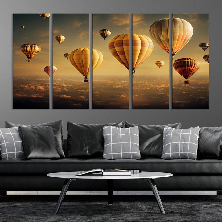 Hot Balloon Wall Art Canvas Print, Cappadocia Balloon Landscape Print