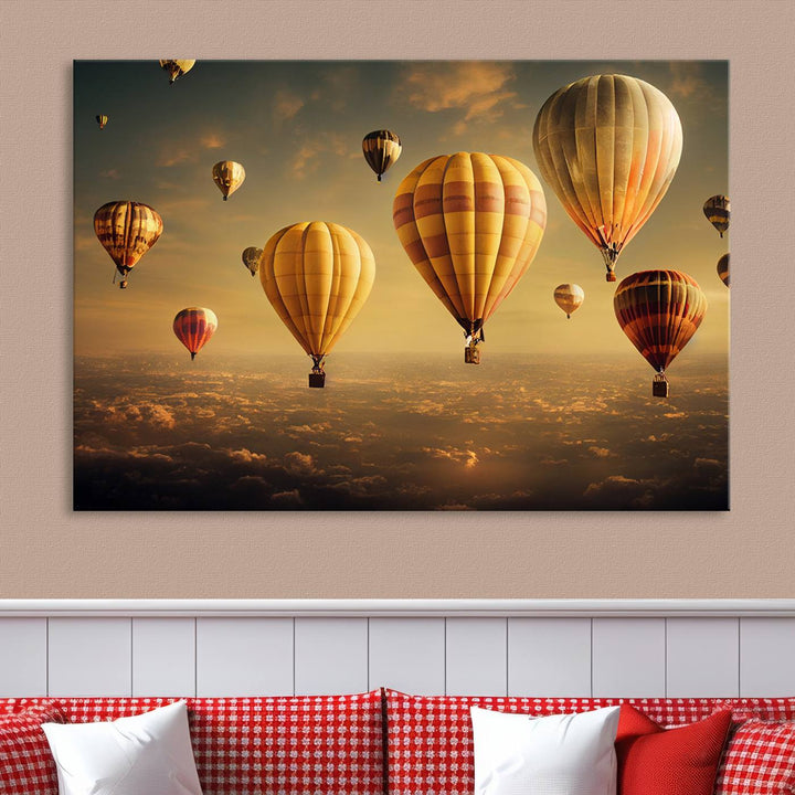 Hot Balloon Wall Art Canvas Print, Cappadocia Balloon Landscape Print