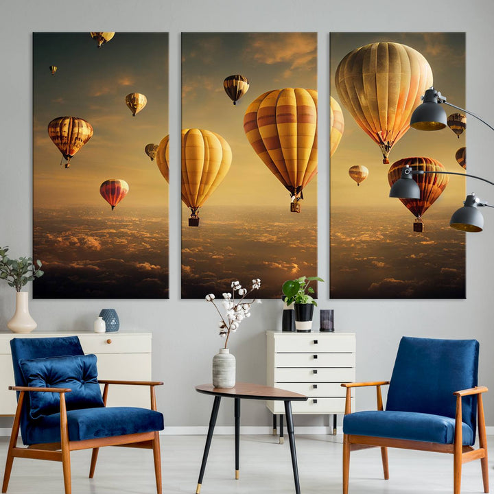 Hot Balloon Wall Art Canvas Print, Cappadocia Balloon Landscape Print