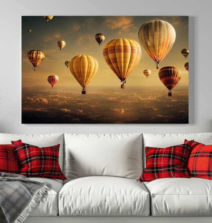 Hot Balloon Wall Art Canvas Print, Cappadocia Balloon Landscape Print