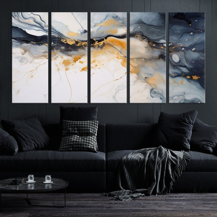 Ice Cracking Canvas Wall Art, Abstract Print Set of , Marble Painting, Modern Minimal Wall Decor