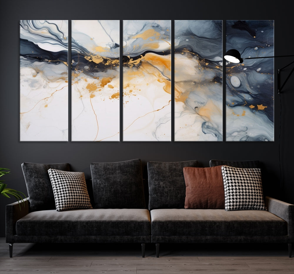 Ice Cracking Canvas Wall Art, Abstract Print Set of , Marble Painting, Modern Minimal Wall Decor