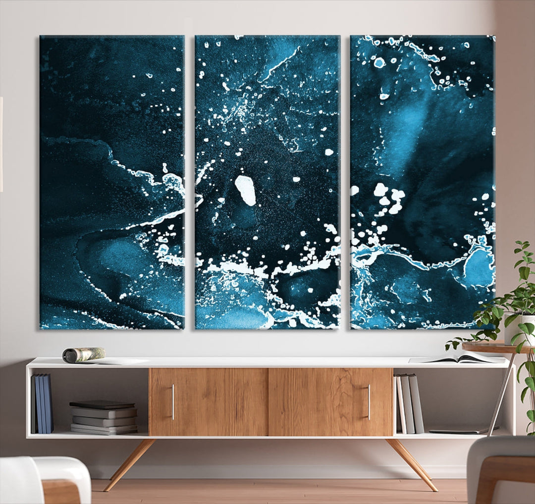 Ink Splash Modern Canvas Painting Large Wall Art Canvas Print