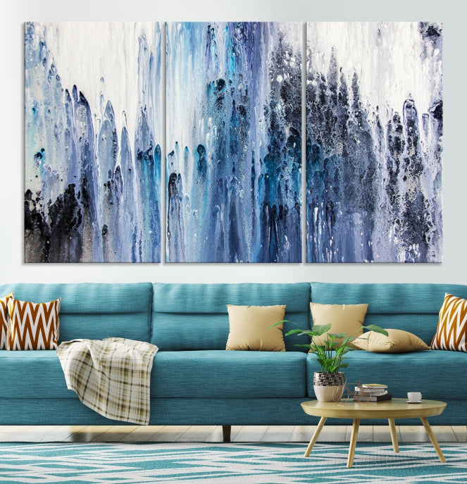 Ink Watercolor Abstract Painting on Giclee Canvas Wall Art Print