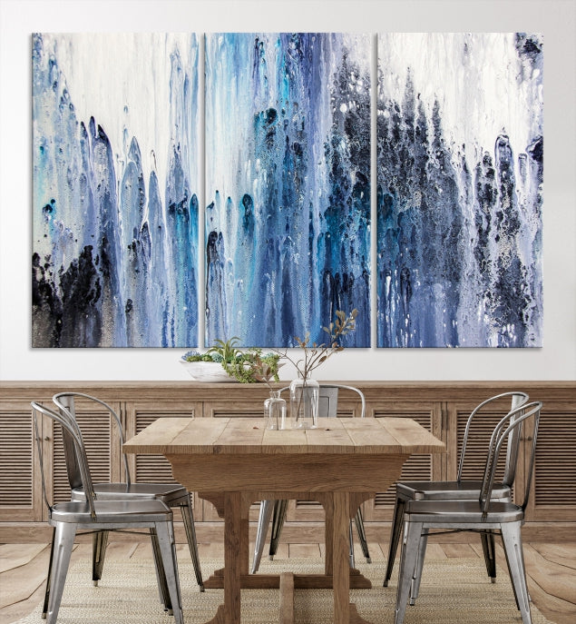 Ink Watercolor Abstract Painting on Giclee Canvas Wall Art Print