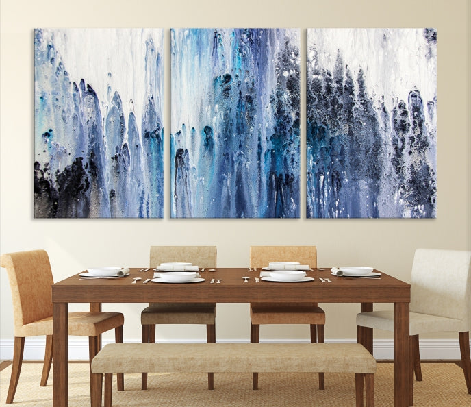 Ink Watercolor Abstract Painting on Giclee Canvas Wall Art Print