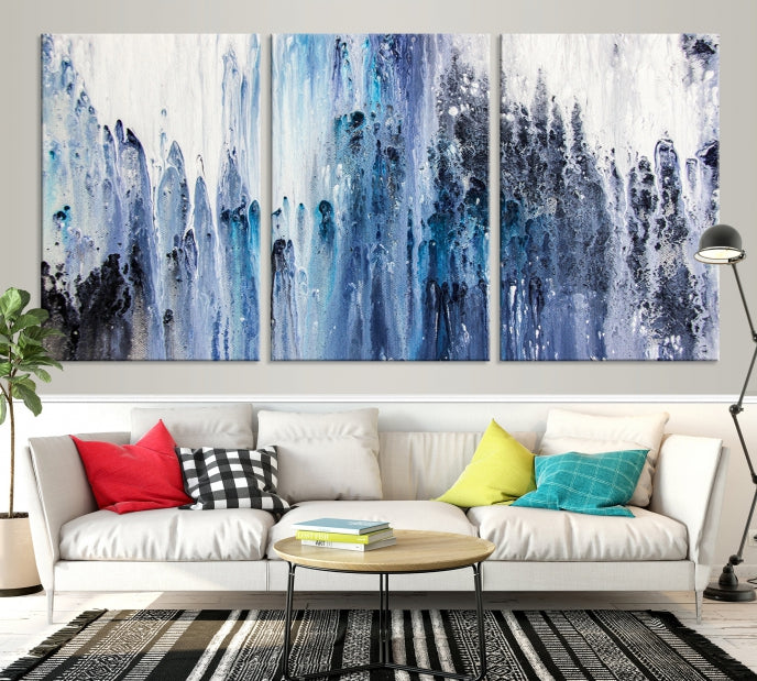 Ink Watercolor Abstract Painting on Giclee Canvas Wall Art Print