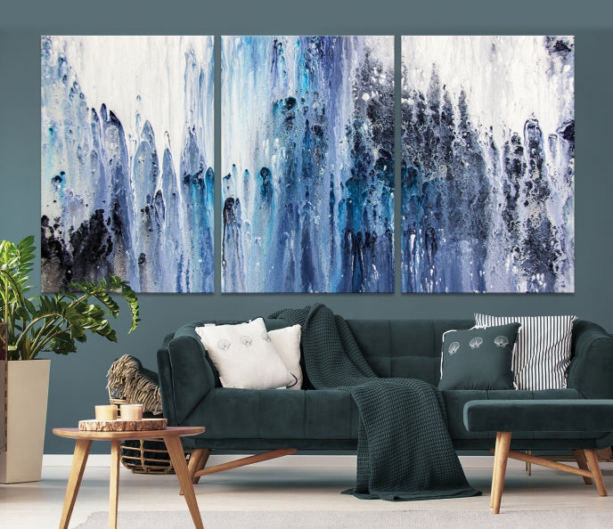 Ink Watercolor Abstract Painting on Giclee Canvas Wall Art Print