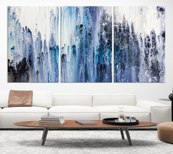 Ink Watercolor Abstract Painting on Giclee Canvas Wall Art Print