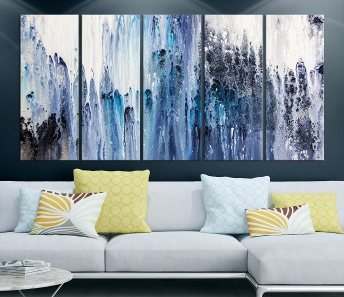 Ink Watercolor Abstract Painting on Giclee Canvas Wall Art Print