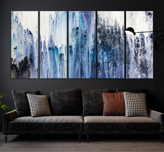 Ink Watercolor Abstract Painting on Giclee Canvas Wall Art Print