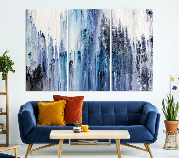 Ink Watercolor Abstract Painting on Giclee Canvas Wall Art Print