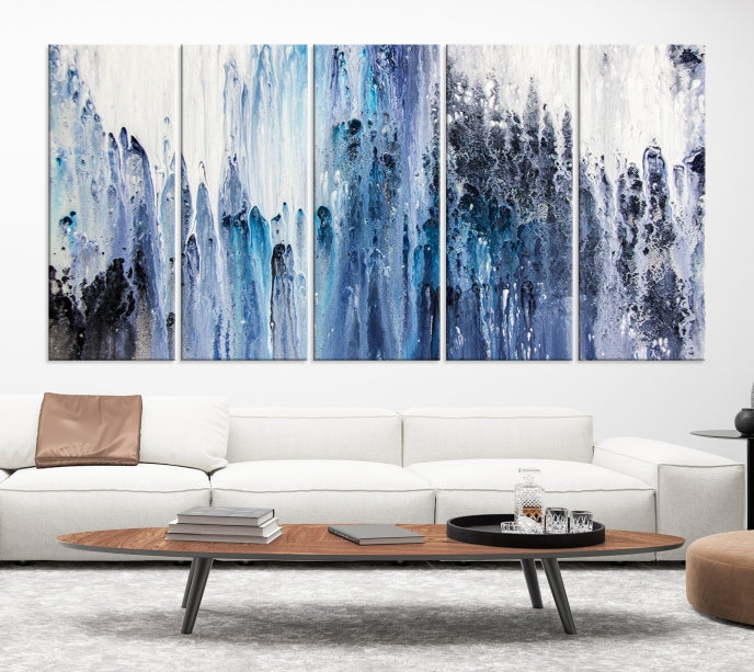 Ink Watercolor Abstract Painting on Giclee Canvas Wall Art Print