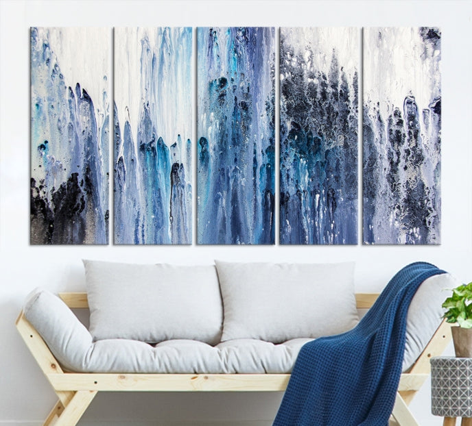 Ink Watercolor Abstract Painting on Giclee Canvas Wall Art Print