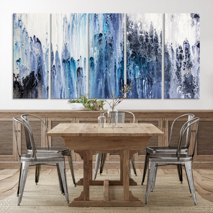 Ink Watercolor Abstract Painting on Giclee Canvas Wall Art Print