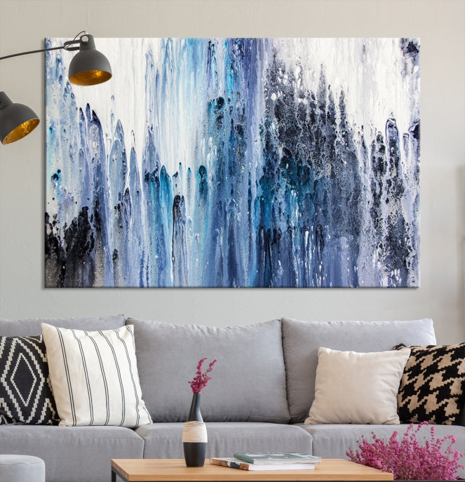 Ink Watercolor Abstract Painting on Giclee Canvas Wall Art Print