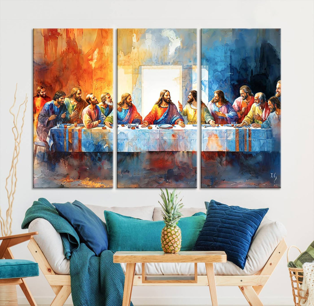 Jesus Christ Wall Art Canvas Print The Last Supper Christian Artwork for Wall Decor