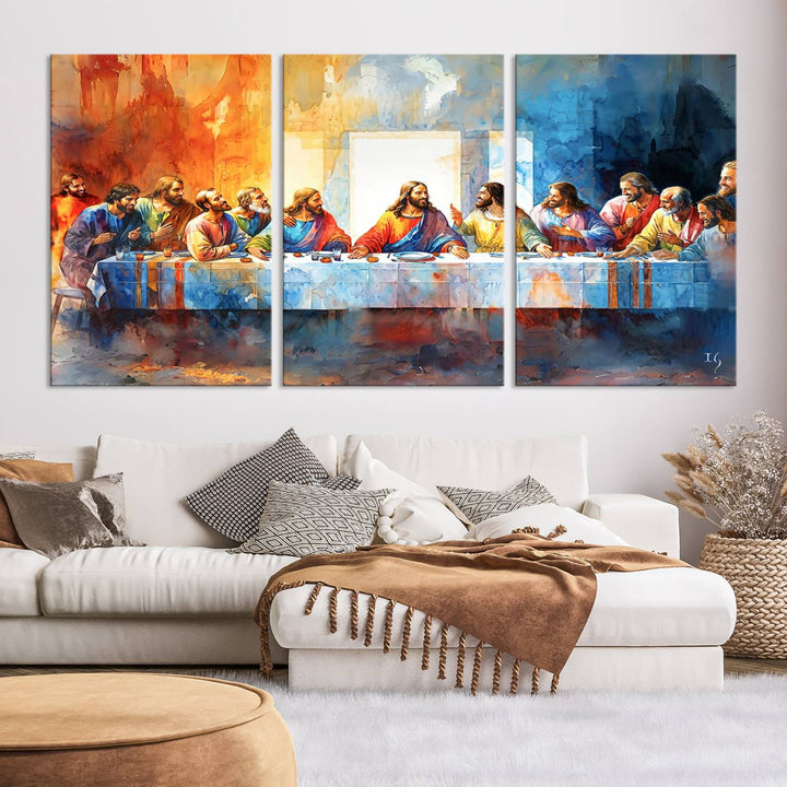 Jesus Christ Wall Art Canvas Print The Last Supper Christian Artwork for Wall Decor