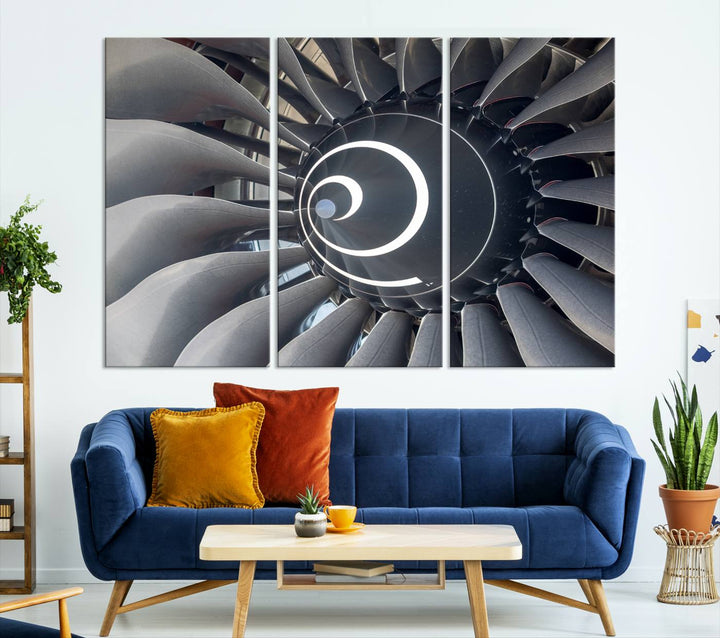 Jet Motor Wall Art Canvas Print