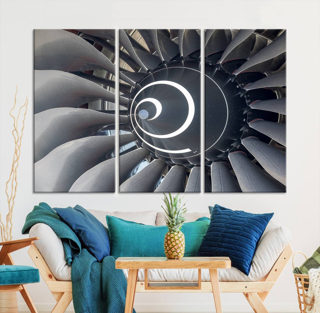 Jet Motor Wall Art Canvas Print