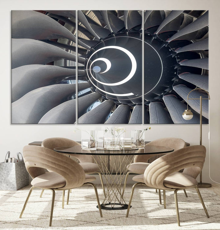 Jet Motor Wall Art Canvas Print