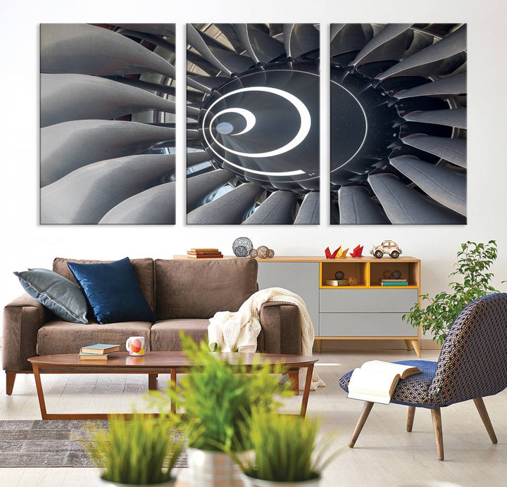 Jet Motor Wall Art Canvas Print