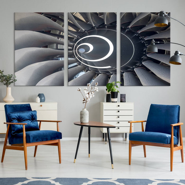 Jet Motor Wall Art Canvas Print