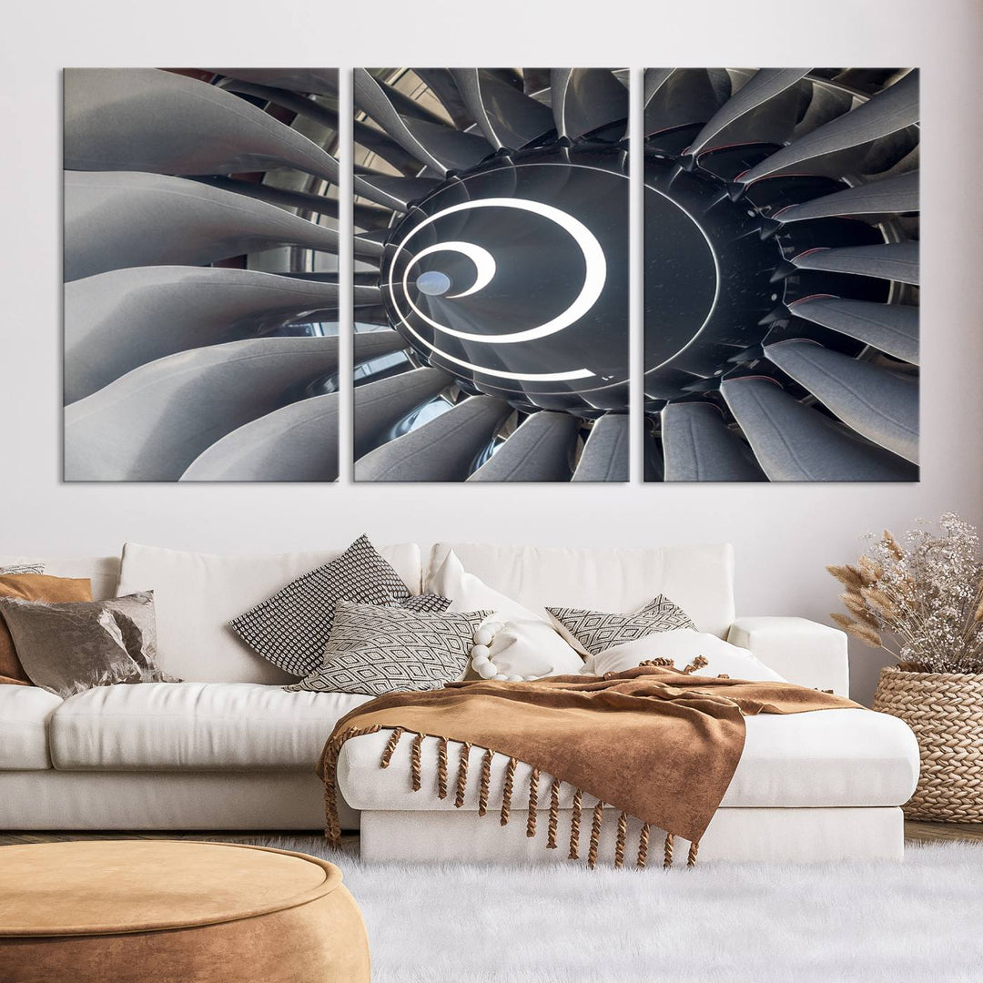 Jet Motor Wall Art Canvas Print