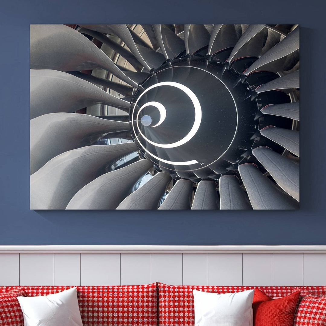 Jet Motor Wall Art Canvas Print