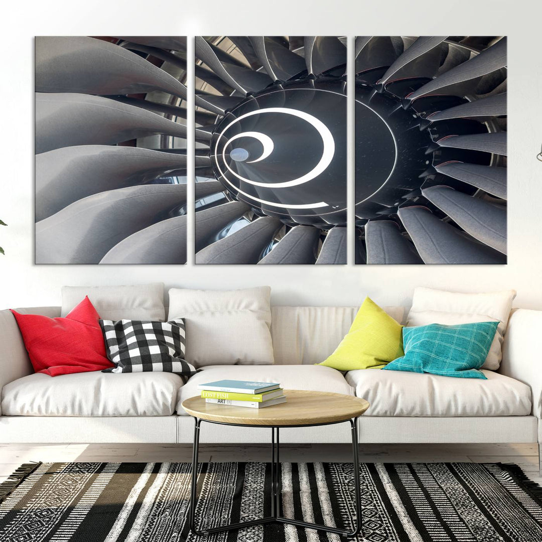 Jet Motor Wall Art Canvas Print