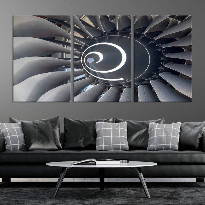 Jet Motor Wall Art Canvas Print