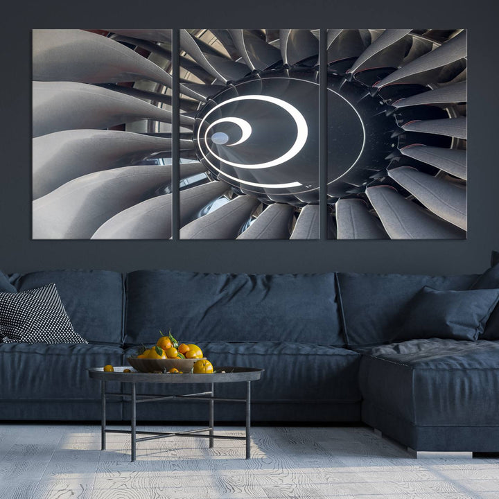 Jet Motor Wall Art Canvas Print