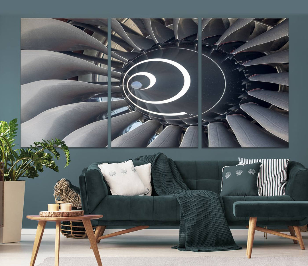 Jet Motor Wall Art Canvas Print