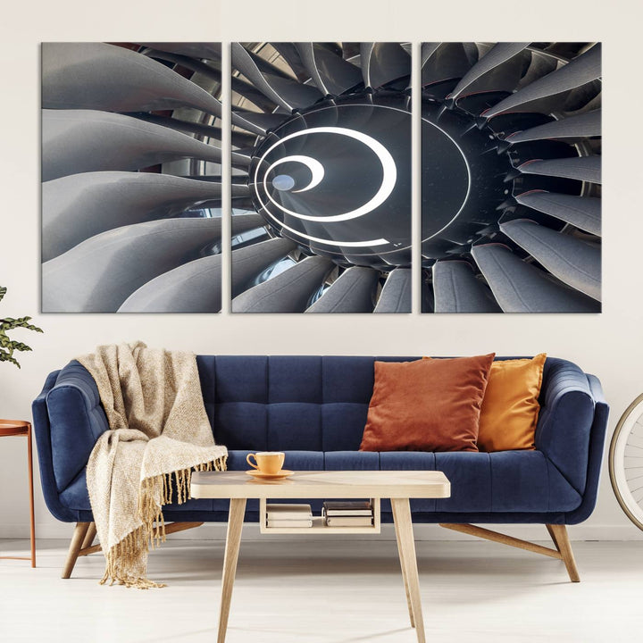 Jet Motor Wall Art Canvas Print