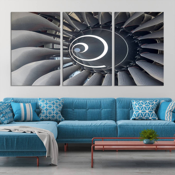 Jet Motor Wall Art Canvas Print