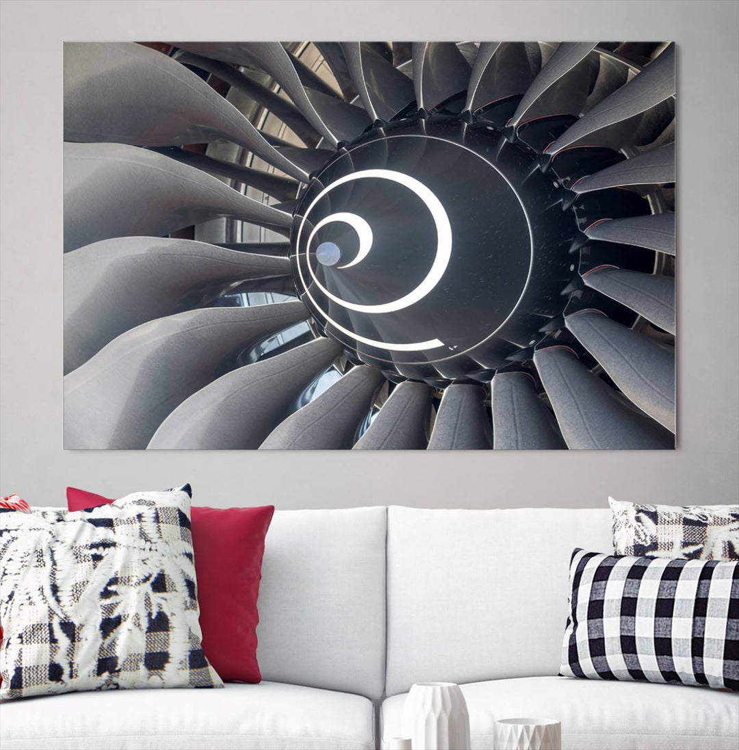 Jet Motor Wall Art Canvas Print