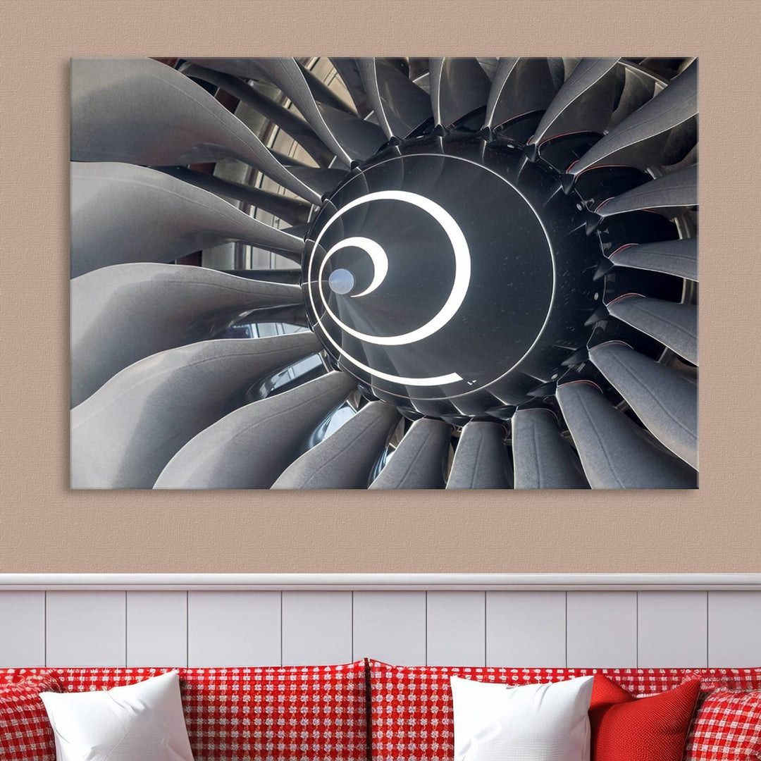 Jet Motor Wall Art Canvas Print